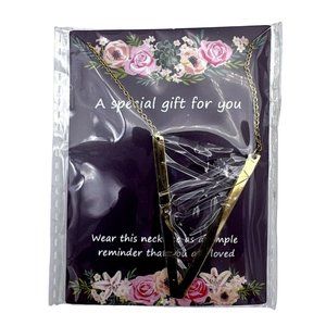 Necklace 28 inch Gold Tone V Vicki 2 inch extender NIP